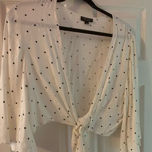 Topshop tie front crop